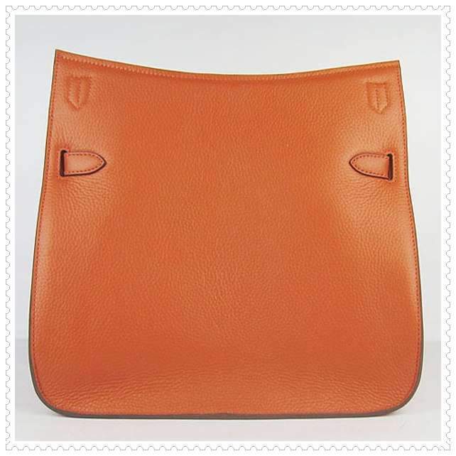 Hermes Jypsiere shoulder bag orange with silver hardware